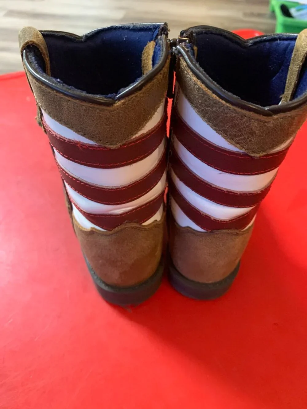 Boy's 11.5 Brown Cowboy Boots with Stars and Stripe Design Smoky Mountain Boot